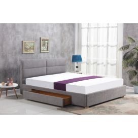 HALMAR Čalouněná postel Dona 160x200 cm dvoulůžko - šedá