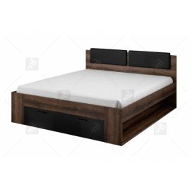 postel do ložnice Galaxy 52 s čalouněným wezglowiem 180x200 Dub monastery / Černý lesk
