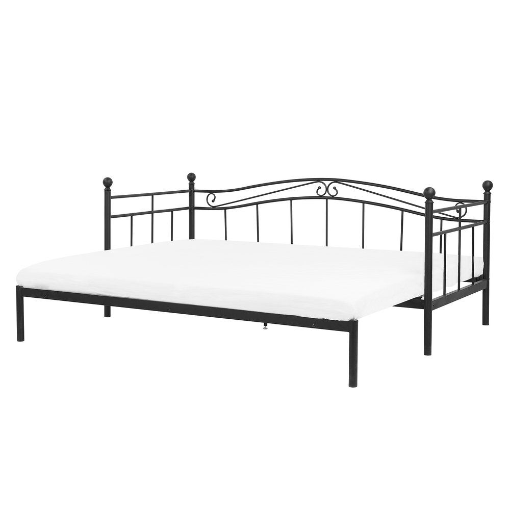 Černá kovová postel s rámem 90 x 200 cm TULLE - Beliani.cz