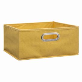 5five Simply Smart Krabice na textil ve žluté barvě z lepenky a textilu, 31x15 cm