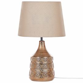 Keramická stolní lampa zlatá / hnědá WARI