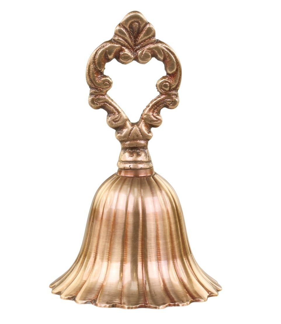 Mosazný antik zvonek se zdobným držadlem - 7*12 cm Chic Antique - LaHome - vintage dekorace