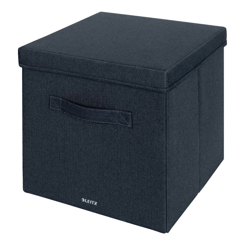 Tmavě šedé látkové úložné boxy v sadě 2 ks s víkem 33x38x32.5 cm – Leitz - Bonami.cz